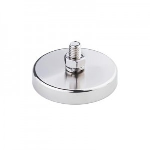 encased neodymium magnet with threaded stud
